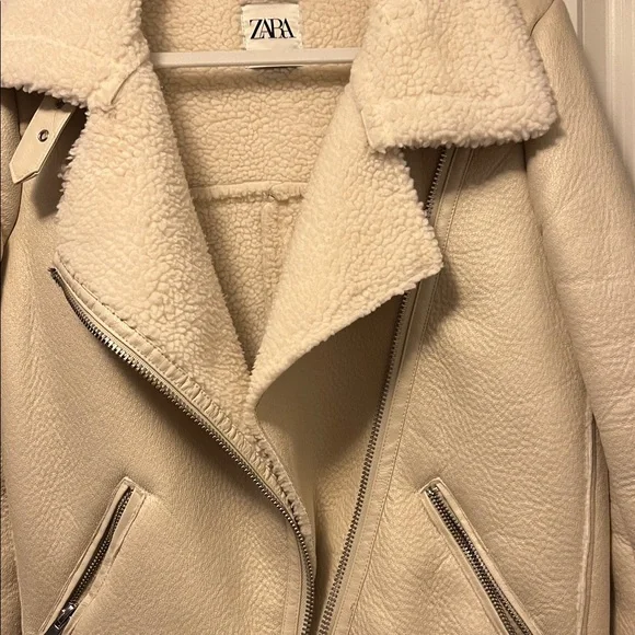 Zara Cream Teddy Jacket - Picture 6 of 9